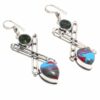 Silver Calsilica and Topaz Earrings
