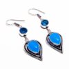 Silver Chalcedony and Blue Topaz Earrings