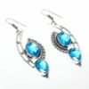 Silver Blue Topaz Earrings