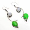 Silver Copper Turquoise and Moonstone Earrings