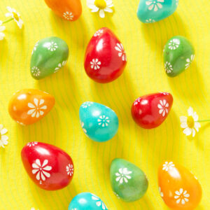Colorful Eggs With Floral Design