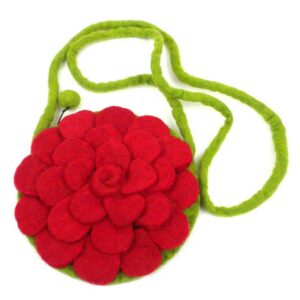 Felted Shoulder Bag – Red Rose