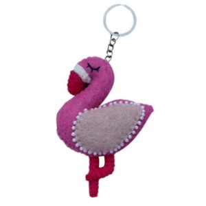 Felt Key Chain – Flamingo