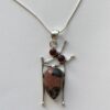 Pendant - Sterling Silver with Rhodonite and Garnet Stones