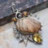 Pendant - Sterling Silver with Jasper and Citrine Stones