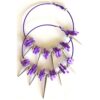 Purple and Silver Hoop Earrings