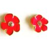 Small Red Flower Stud Earrings