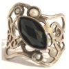 Ring - Sterling Silver with Black Onyx and Pearls