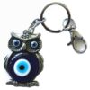 Owl with Blue Evil Eye Amulet Key Chain