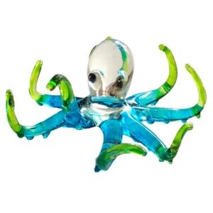 Glass Blue and Green Octopus