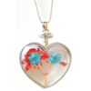 Pendant - Heart-Shaped Glass with Real Flowers