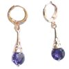 Gold Plated Earrings - Purple Cubic Zirconia