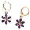Gold Plated Earrings - Purple Cubic Zirconia